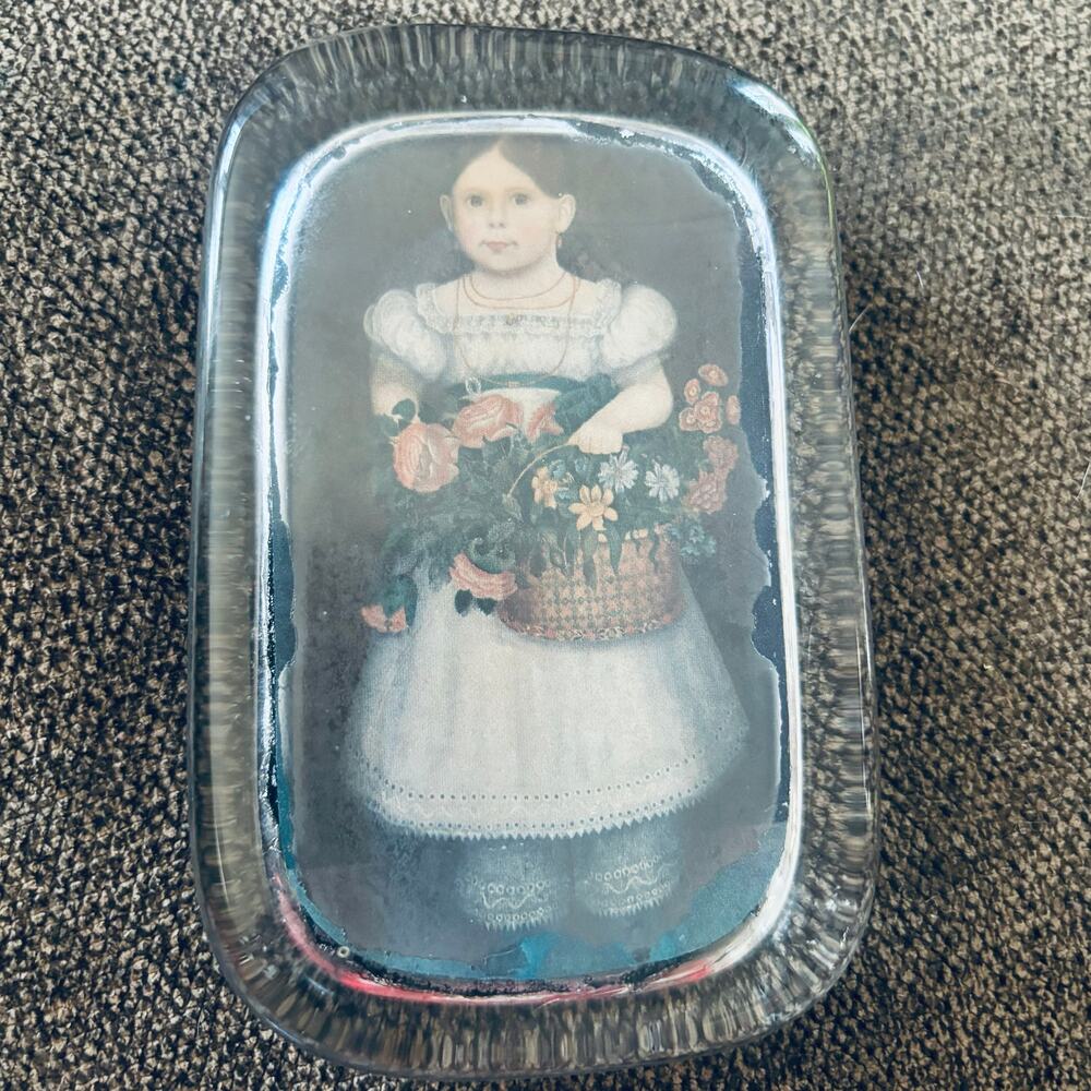 Rare Primitive Country Glass Paperweight